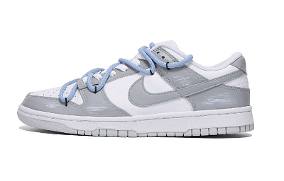 Nike Dunk Anti-Slip Wear-Resistant Low-Top Skateboard Shoes Men's Light Gray
