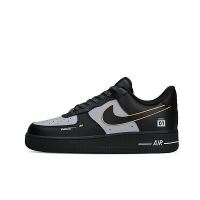Nike Air Force 1 Abrasion Resistant Low Top Skateboard Shoes Unisex Black Gray