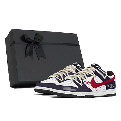 Nike Dunk Abrasion-Resistant Low-Top Skateboard Shoes Unisex Red Blue Black