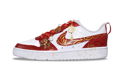 Nike Court Borough 2 Anti Slip Wear Resistant Low Top Skateboard Shoes Unisex Red