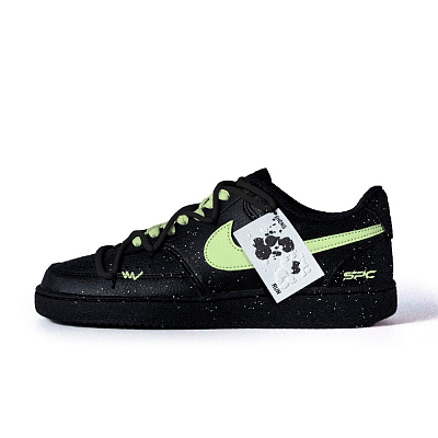 Nike Court Vision Anti-Slip Wear-Resistant Low-Top Skateboard Shoes Unisex Black Green