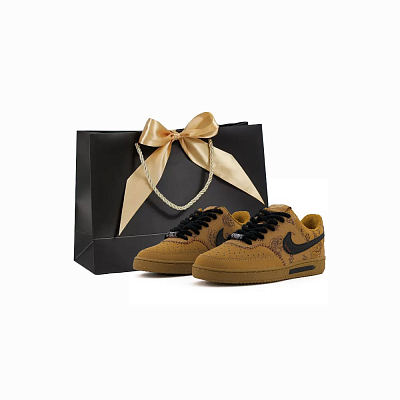 Nike Court Vision 1 Anti-Slip Wear-Resistant Low-Top Skateboard Shoes Unisex Brown