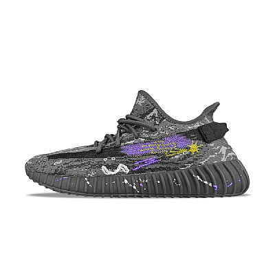 Adidas Originals Yeezy Boost 350 V2 Abrasion Resistant Low Top Casual Shoes Unisex Black Purple