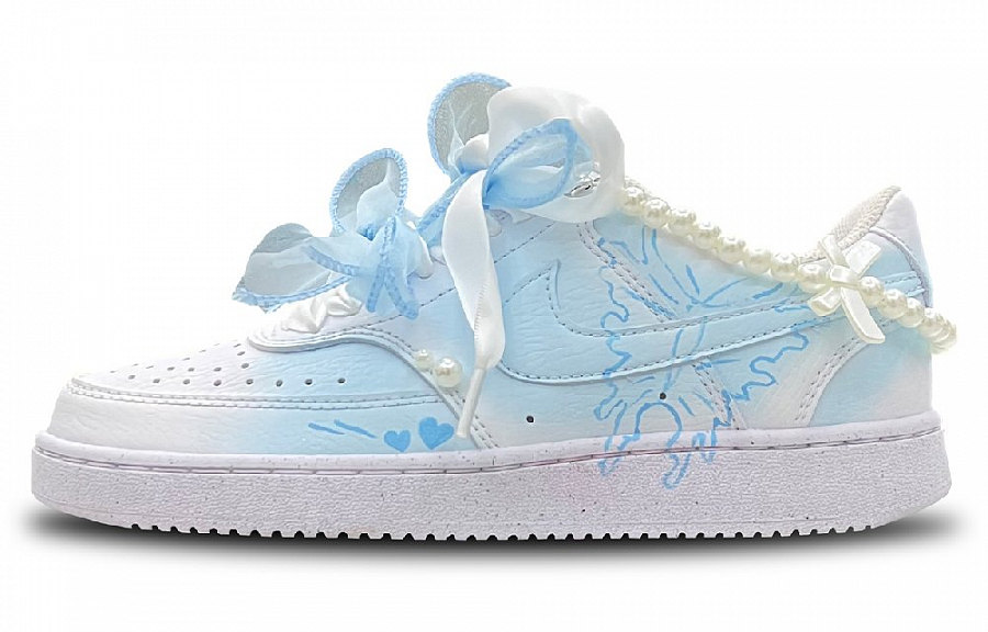 Nike Court Vision Slip Resistant, Abrasion Resistant, Lightweight Low Top Skateboard Shoes Women's Light Blue купить в интернет-магазине Yoocart с быстрой доставкой по России.