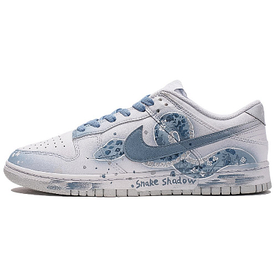 Nike Dunk Anti-Slip Wear-Resistant Low-Top Skateboard Shoes Men's Cyan White
