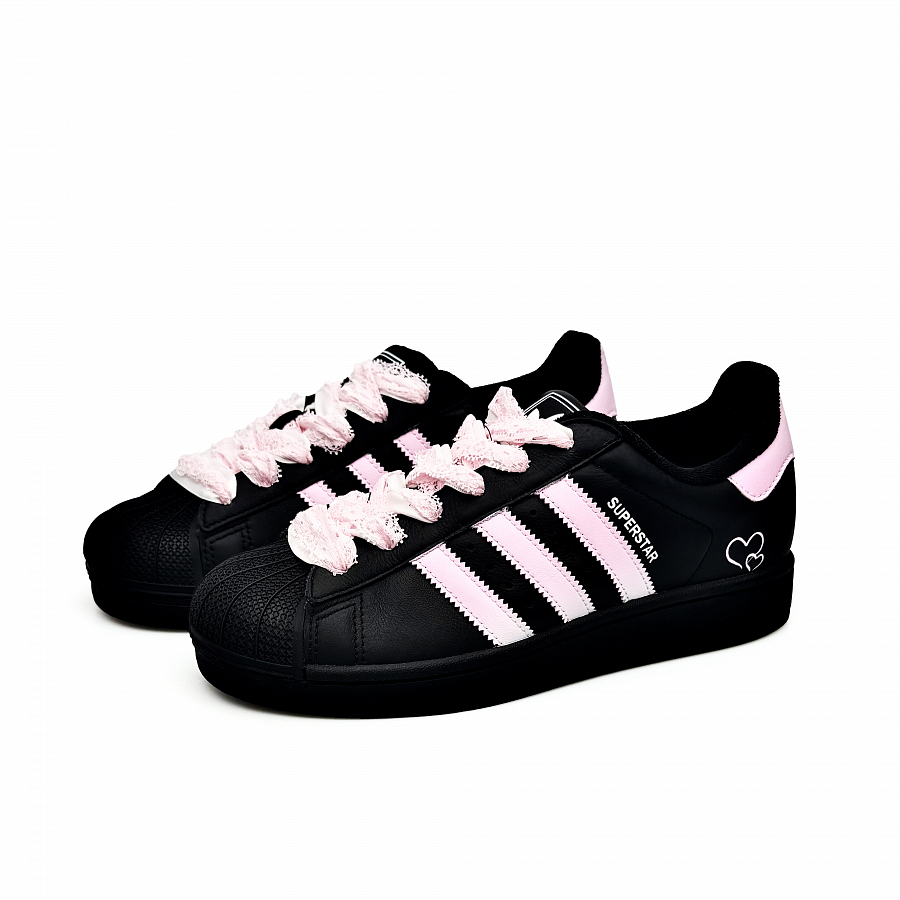 Adidas Originals Superstar 2 Skateboard Shoes Unisex Low Top Black/White/Pink купить в интернет-магазине Yoocart с быстрой доставкой по России.