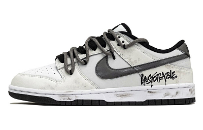 Nike Dunk Slip-Resistant Low-Top Skateboard Shoes Men's Gray White