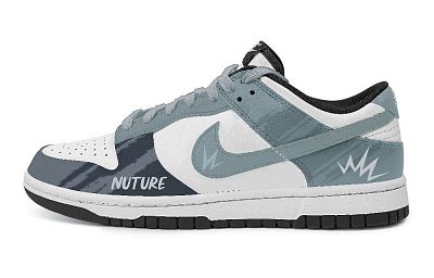 Nike Dunk Anti Slip Wear Resistant Low Top Skateboard Shoes Unisex White Blue