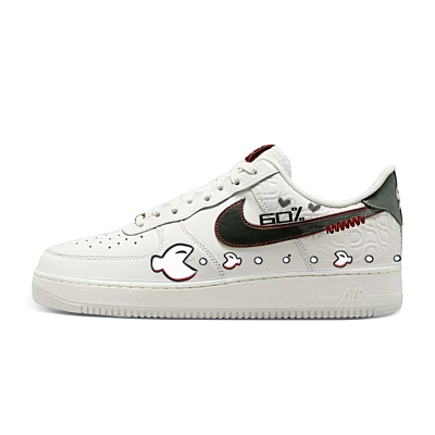 Nike Air Force 1 Anti-Slip Wear-Resistant Low-Top Skateboard Shoes Unisex White Green