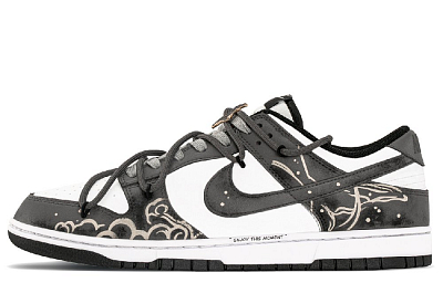 Nike Dunk Abrasion Resistant Low Top Skateboard Shoes Men's Black Gray