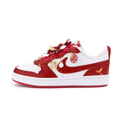 Nike Court Borough 2 Abrasion Resistant Low Top Skateboard Shoes Women's Red