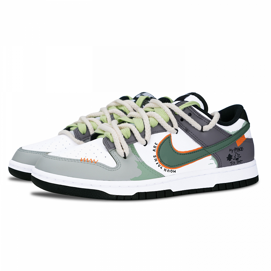 Nike Dunk Black White, Exploring The Mystery Anti Slip Wear Resistant Low Top Skateboard Shoes Unisex Olive Green купить в интернет-магазине Yoocart с быстрой доставкой по России.