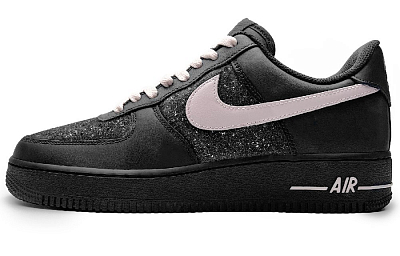 Nike Air Force 1 Anti-Slip Wear-Resistant Low-Top Skateboard Shoes Unisex Pink Black