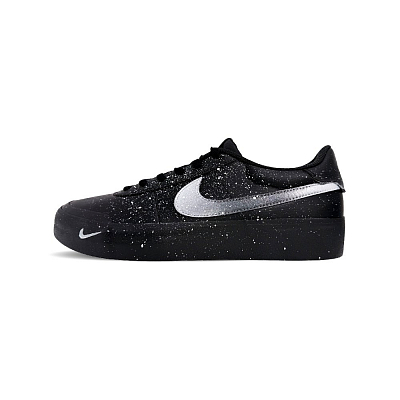 Nike Court Shot Sparkling Galaxy Abrasion Resistant Low Top Skateboard Shoes Unisex Silver Black