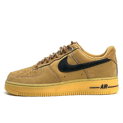 Nike Air Force 1 Wheat/Fla Anti-Slip And Wear-Resistant Lightweight Low-Top Skateboard Shoes Unisex Black