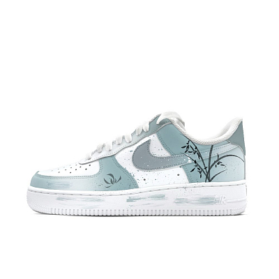 Nike Air Force 1 Low Top Skateboard Shoes Men's Steel Blue
