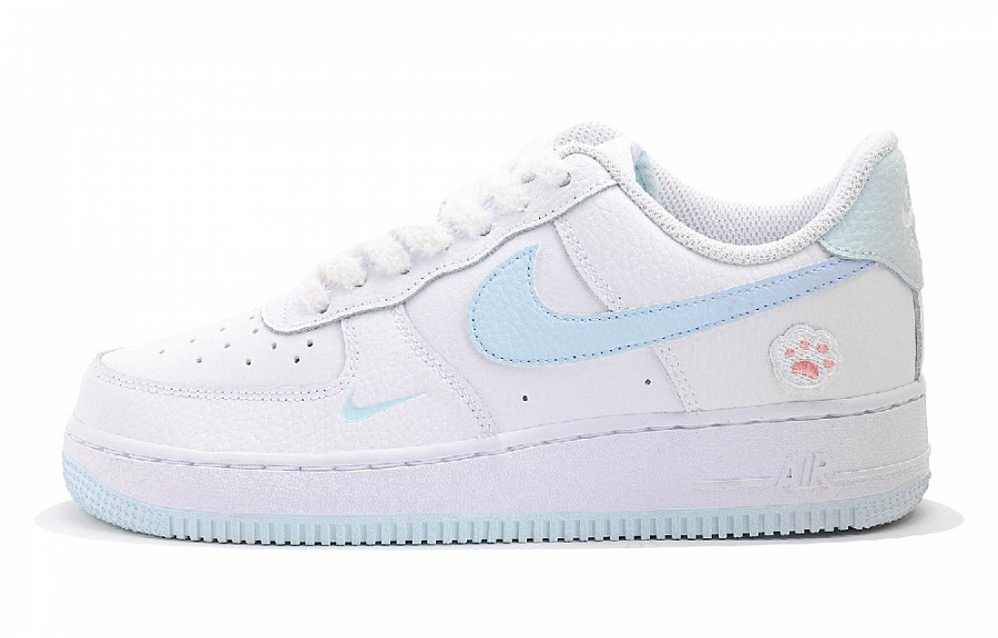 Nike Air Force 1 Anti Slip Wear Resistant Low Top Skateboard Shoes Women's White Blue купить в интернет-магазине Yoocart с быстрой доставкой по России.