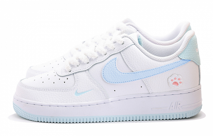 Nike Air Force 1 Anti Slip Wear Resistant Low Top Skateboard Shoes Women's White Blue купить в интернет-магазине Yoocart с быстрой доставкой по России.