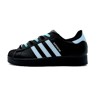 Adidas Originals Superstar 2 Low top Skateboard Shoes Women's Black Blue
