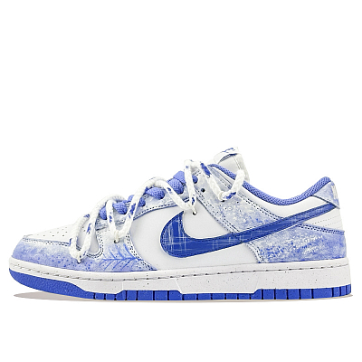 Nike Dunk Ice Blue Pulse Anti Slip Wear Resistant Low Top Skateboard Shoes Unisex White Blue