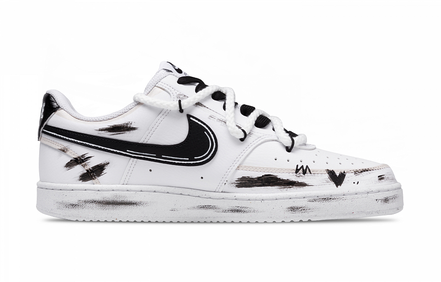 Nike Court Vision 1 Low Top Skateboard Shoes Men's Black White купить в интернет-магазине Yoocart с быстрой доставкой по России.