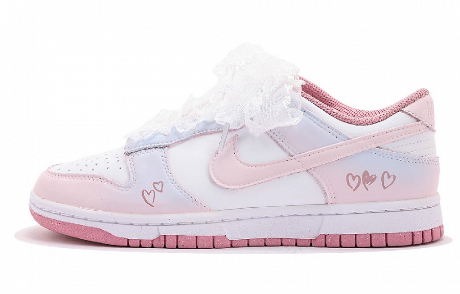 Nike Dunk Abrasion Resistant Low Top Skateboard Shoes Women's Pink White купить в интернет-магазине Yoocart с быстрой доставкой по России.