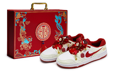 Nike Full Force Skateboard Shoes Unisex Low top Red/White/Gold/Beige/Yellow