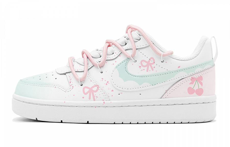 Nike Court Borough Slip Resistant Low Top Skateboard Shoes Women's Pink White купить в интернет-магазине Yoocart с быстрой доставкой по России.