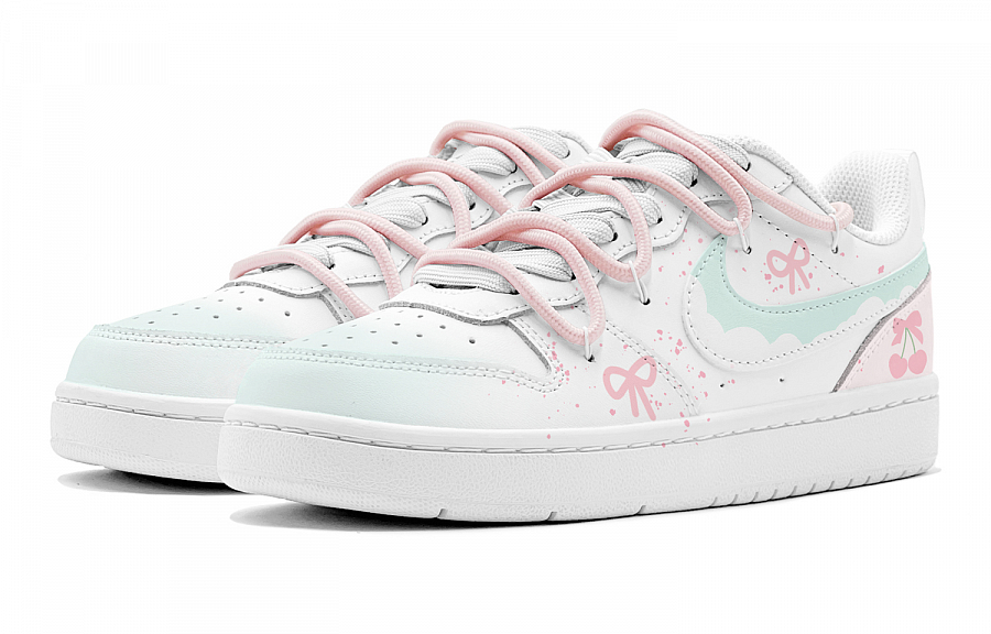 Nike Court Borough Slip Resistant Low Top Skateboard Shoes Women's Pink White купить в интернет-магазине Yoocart с быстрой доставкой по России.