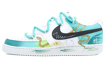 Nike Court Vision 1 Abrasion Resistant Low Top Skateboard Shoes Men's Cyan