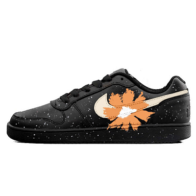 Nike EBERNON Slip Resistant Low Top Skateboard Shoes Men's Orange Black