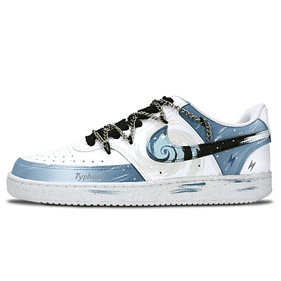 Nike Court Vision 1 Storm Is Coming Abrasion Resistant Low Top Skateboard Shoes Unisex Dark Blue