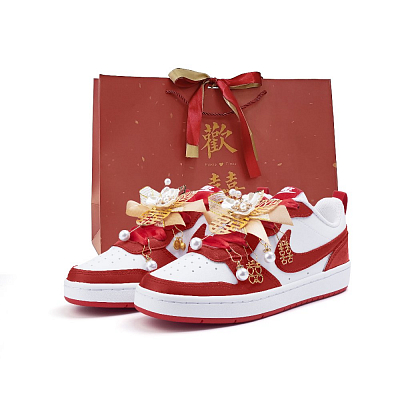 Nike Court Borough Cushioning, Wear Resistant Low Top Skateboard Shoes Women's Red