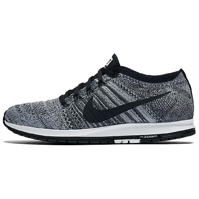 Nike Flyknit Streak Anti Slip Wear Resistant Low Top Running Shoes Unisex Black White