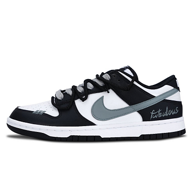 Nike Dunk Street Letter Anti Slip Wear Resistant Low Top Skateboard Shoes Unisex Black