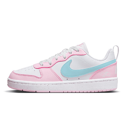 Nike Court Borough Abrasion Resistant Low Top Skateboard Shoes Women's Pink Blue White