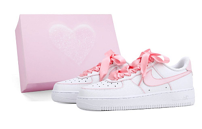 Nike Air Force 1 Low Top Skateboard Shoes Unisex White Pink