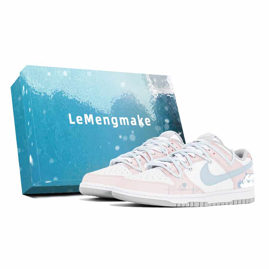 Nike Dunk Slip Resistant Low Top Skateboard Shoes Women's White Blue Pink купить в интернет-магазине Yoocart с быстрой доставкой по России.
