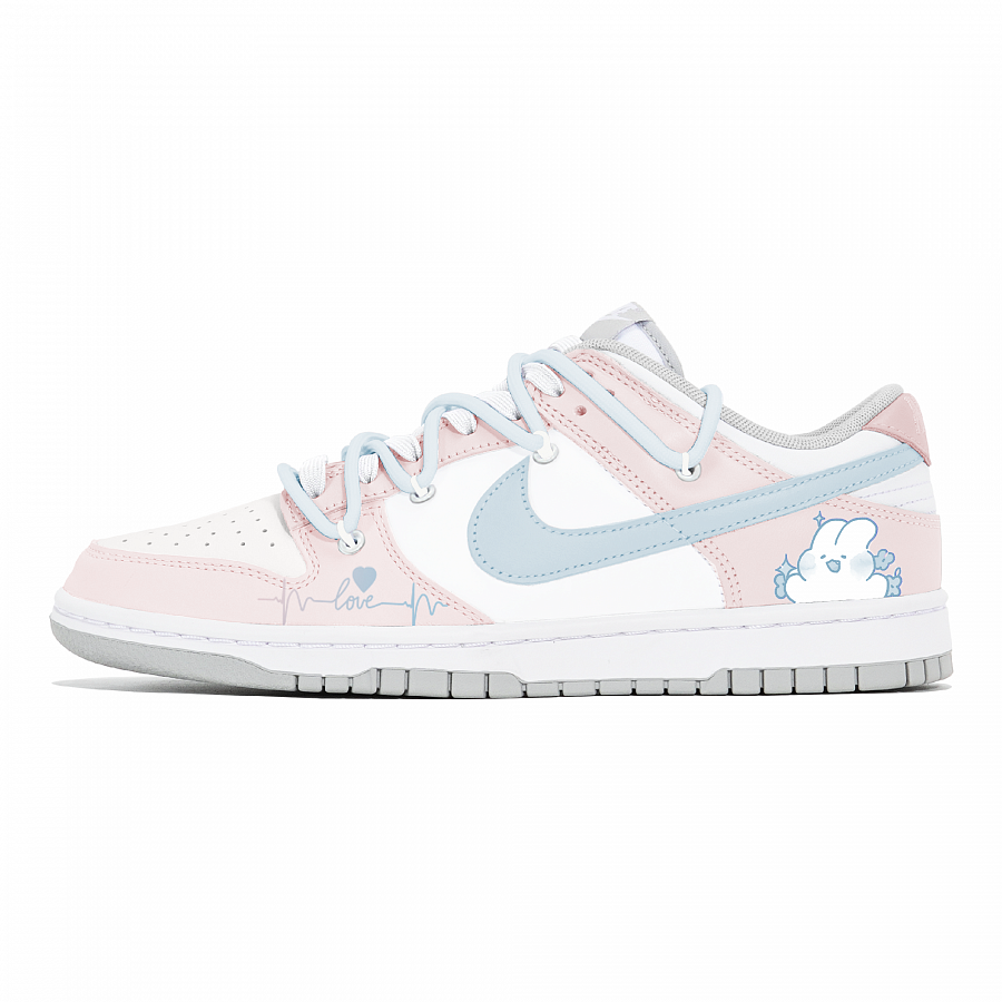 Nike Dunk Slip Resistant Low Top Skateboard Shoes Women's White Blue Pink купить в интернет-магазине Yoocart с быстрой доставкой по России.