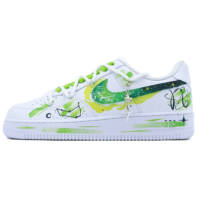 Nike Air Force 1 Slip-Resistant Cushioning Low-Top Skateboard Shoes Unisex White Green