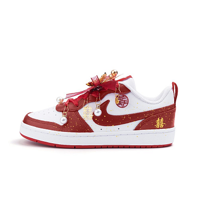 Nike Court Borough Low Top Skateboard Shoes Women's Red