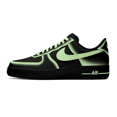 Nike Air Force 1 Abrasion Resistant Low Top Skateboard Shoes Unisex Black Green