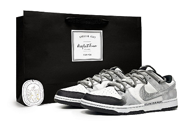 Nike Dunk Chaos Candlelight Abrasion Resistant Low Top Skateboard Shoes Men's White Gray