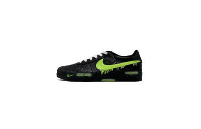Nike Court Shot Anti Slip Wear Resistant Low Top Skateboard Shoes Men's Black Green