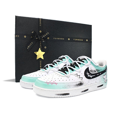 Nike Court Vision 1 Anti Slip Wear Resistant Low Top Skateboard Shoes Unisex White Green