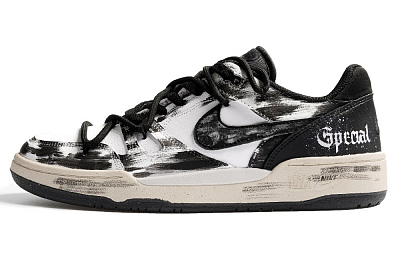 Nike Full Force Abrasion Resistant Low top Skateboard Shoes Unisex Black White