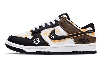 Nike Dunk Low top Skateboard Shoes Men's Black Brown