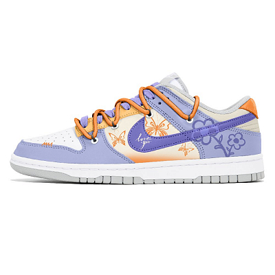 Nike Dunk Joy Lemon Anti Slip Wear Resistant Low Top Skateboard Shoes Women's White Purple