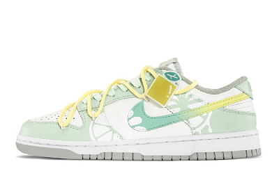 Nike Dunk Slip Resistant Low Top Skateboard Shoes Women's Green Yellow