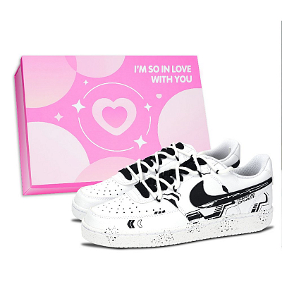 Nike Court Vision 1 Low Top Skateboard Shoes Unisex Black White
